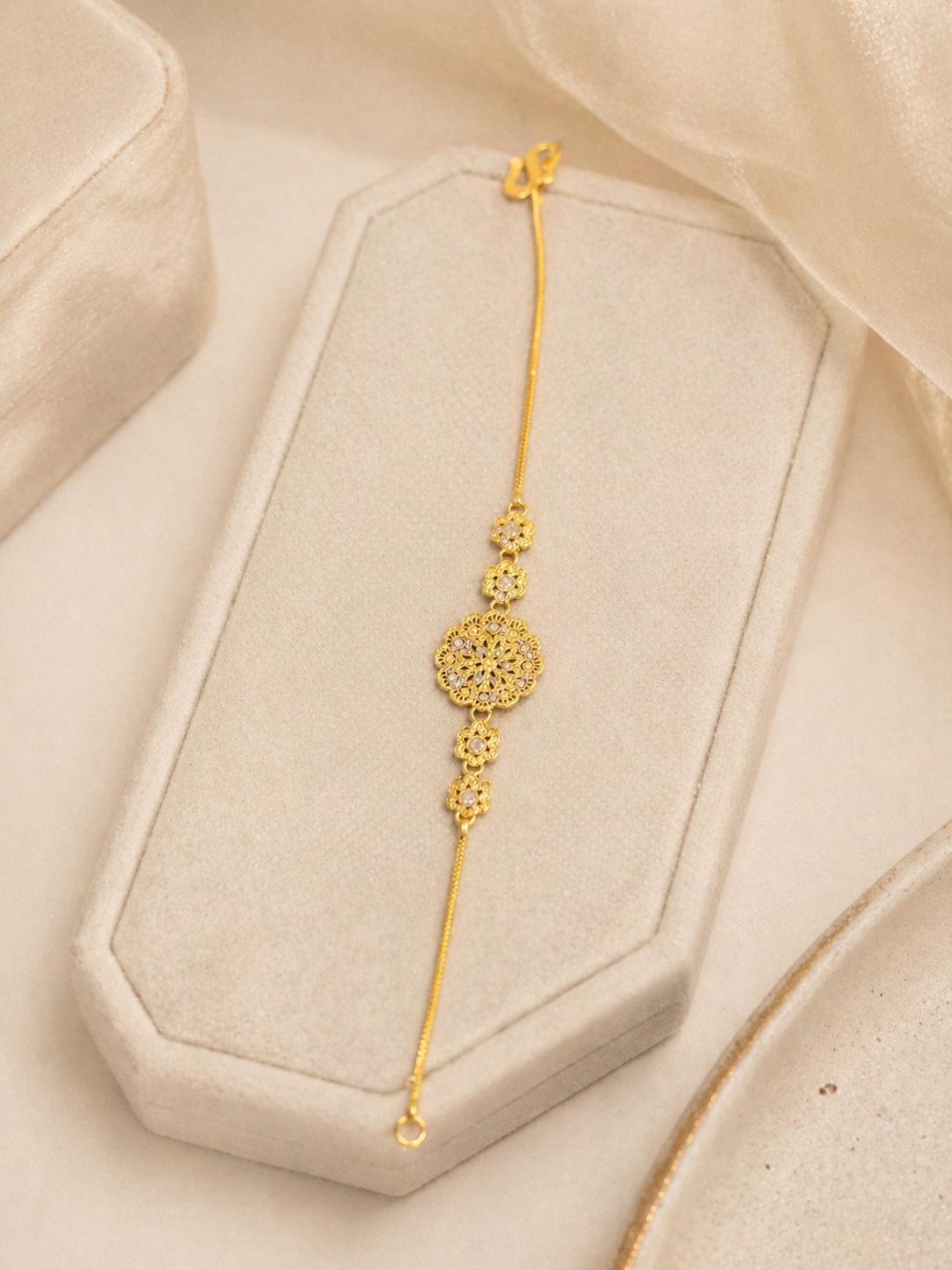 Golden Flora Medallion Bracelet