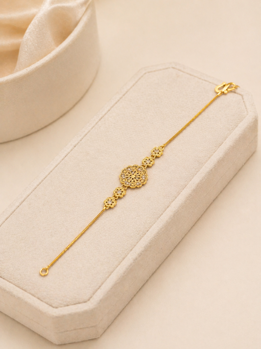 Golden Flora Medallion Bracelet
