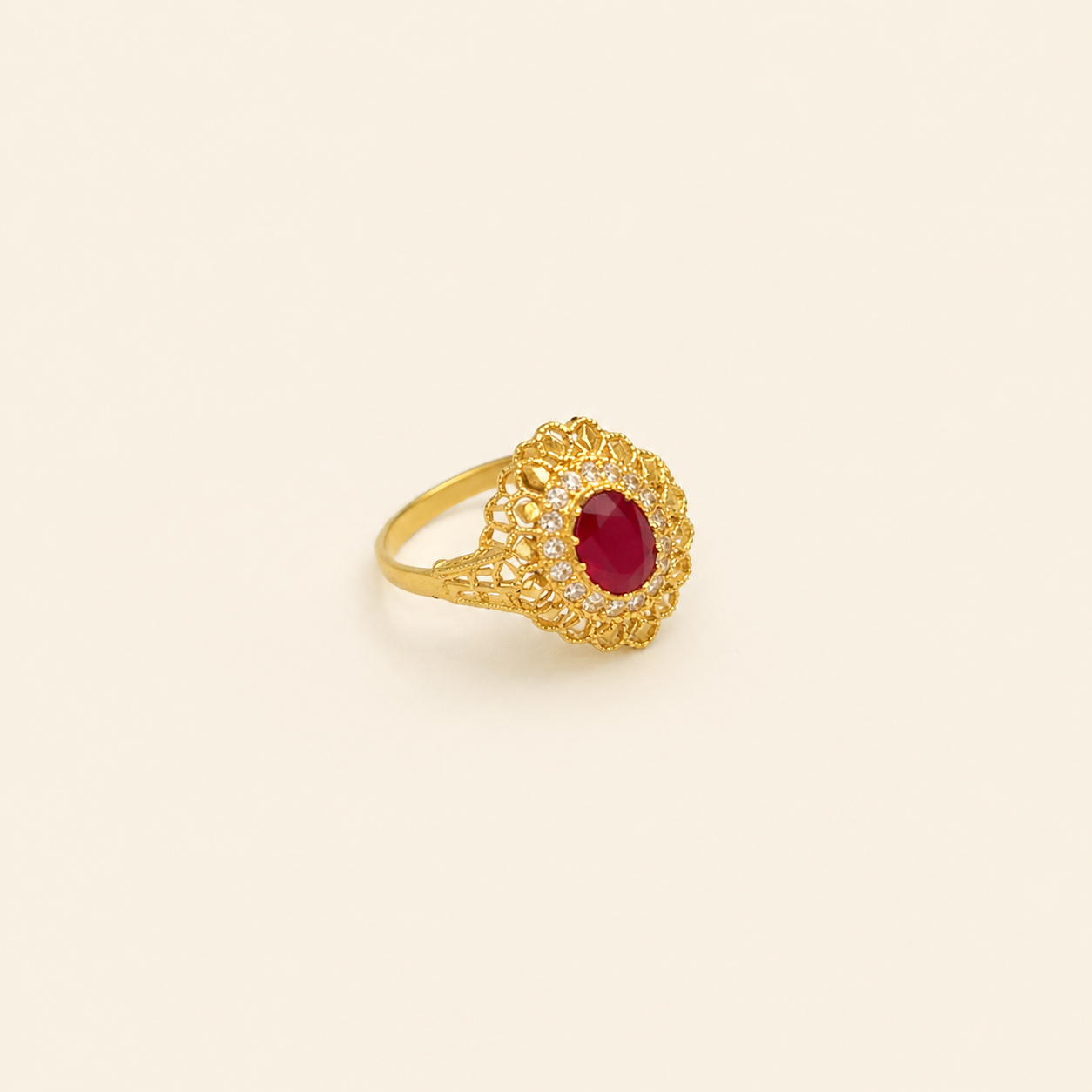 Ruby Halo Ring