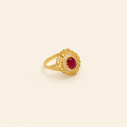 Ruby Halo Ring