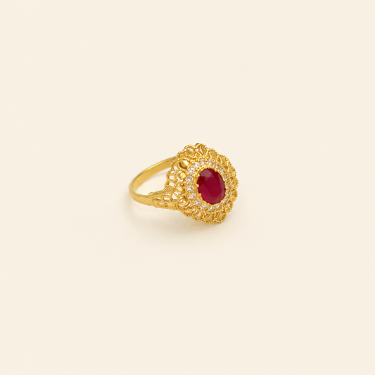 Ruby Halo Ring