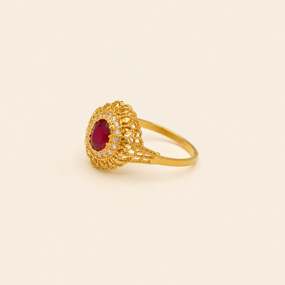 Ruby Halo Ring